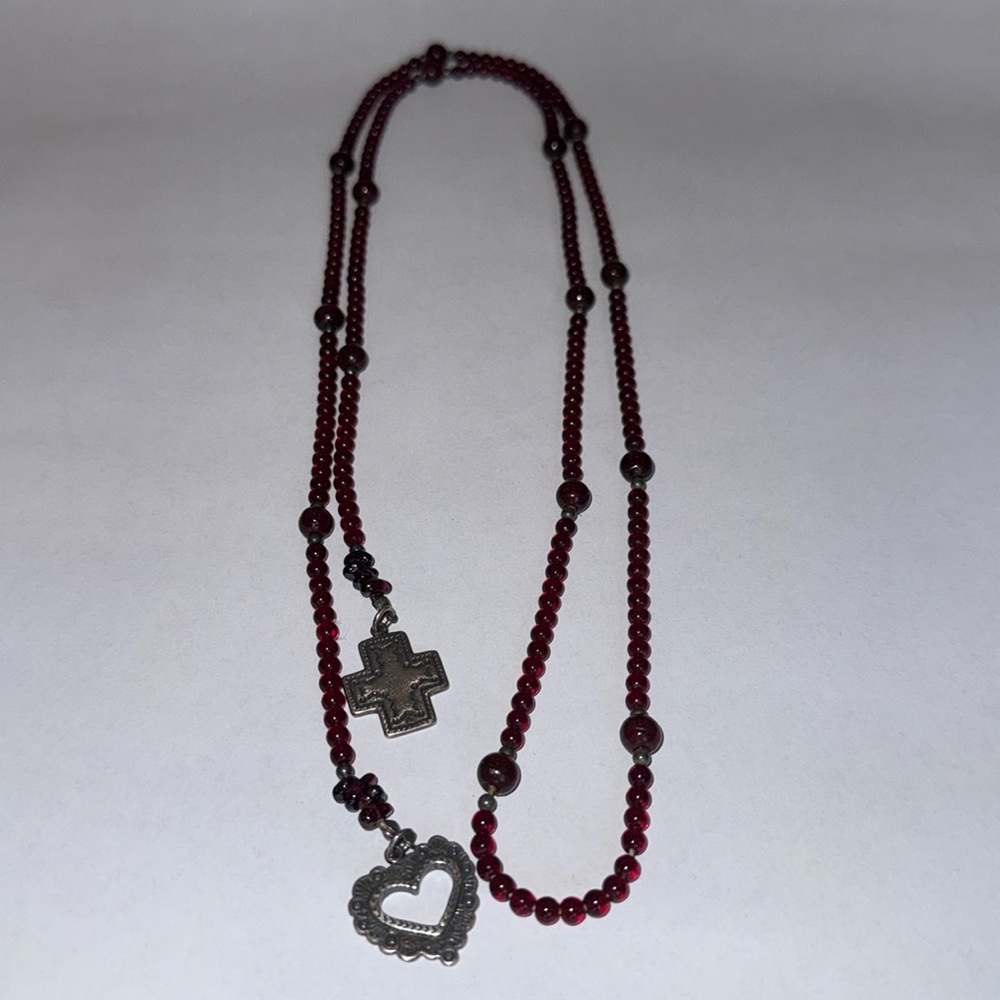 Silpada Red Garnet Lariet Necklace